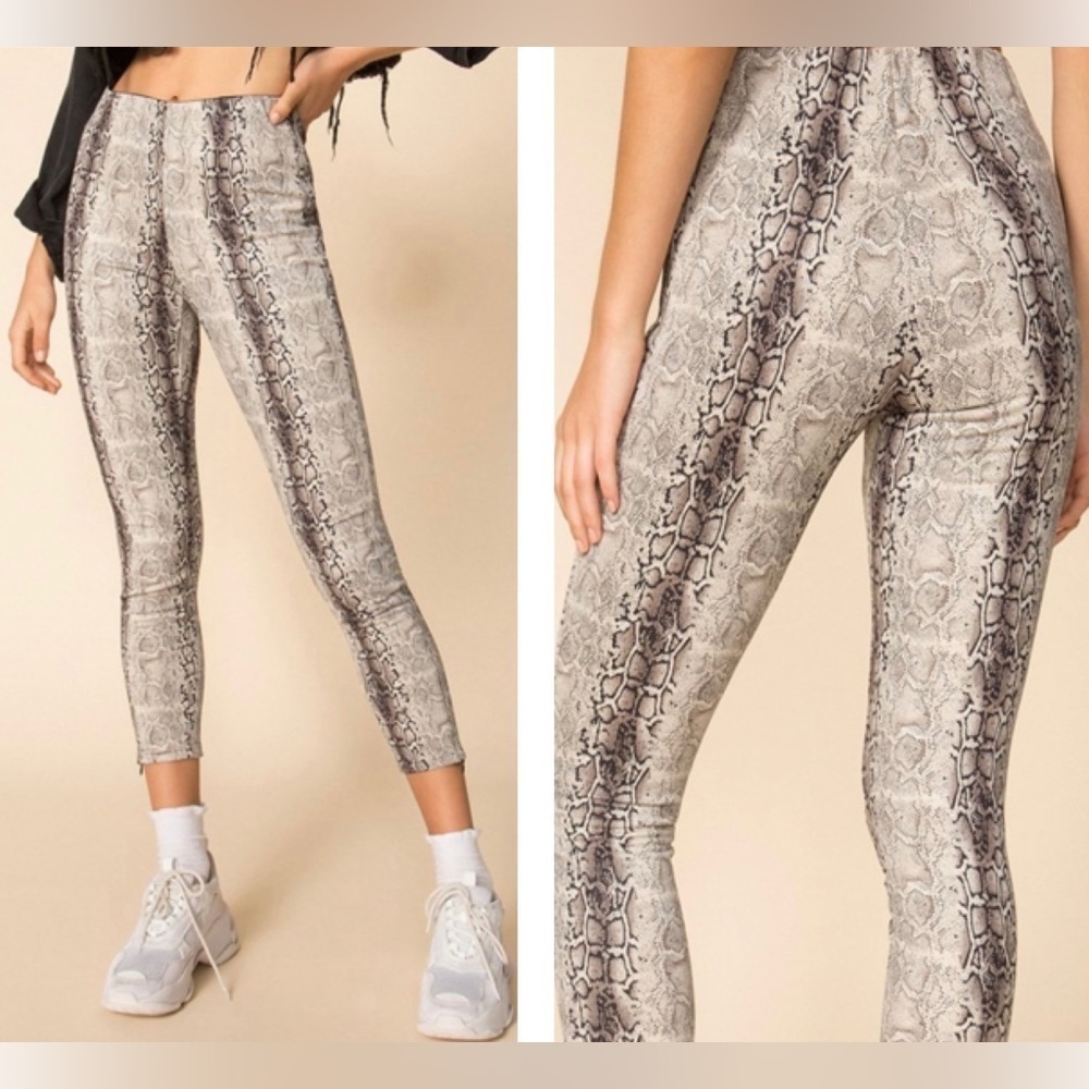 Superdown Snake High Waisted Leggings Small
